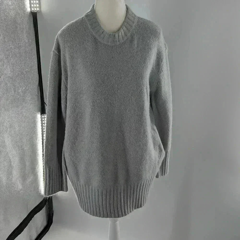 Racheal Women's Size Small Gray Pocket Oversized Sweater Shirt Or Dress